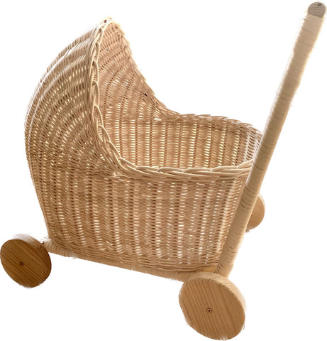 Carriola de juguete hecha a mano en mimbre | Wicker Stroller