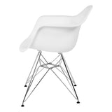 Silla Berlín Pata de Metal con Descansabrazos Blanca | White Berlin Chair with Metalic Leg and Armrests