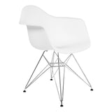 Silla Berlín Pata de Metal con Descansabrazos Blanca | White Berlin Chair with Metalic Leg and Armrests