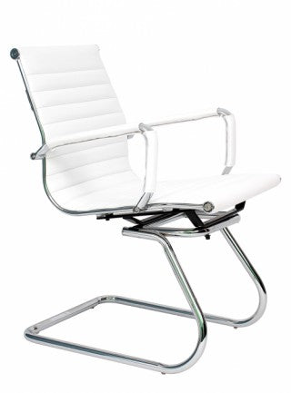 Silla de Oficina Cádiz Conference  (Respaldo bajo) Blanca | White Conference Low Back Chair
