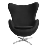 Sillón Egg en Tela Negra | Black Fabric Armchair Egg