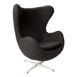 Sillón Egg en Tela Negra | Black Fabric Armchair Egg