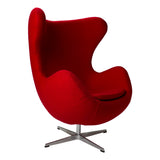 Sillón Egg en Tela Roja | Red Fabric Armchair Egg