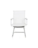 Silla de Oficina Cádiz Conference (Respaldo Bajo) Malla Blanca | Conference Low Back Mesh Chair  White