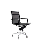Silla Cádiz Malla (Respaldo bajo) Negra | Cadiz Malla Low Back Chair Black