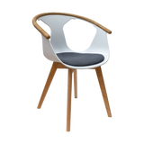 Silla Ninna Blanca (Cojín Gris) | White Ninna Chair (Gray Cushion)