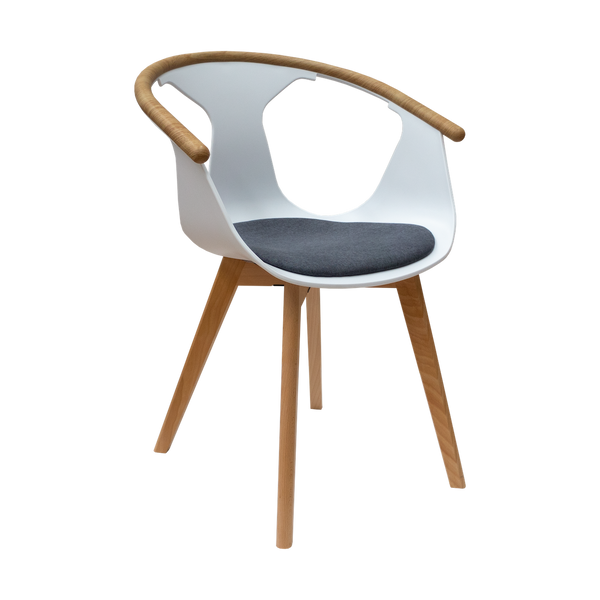 Silla Ninna Blanca (Cojín Gris) | White Ninna Chair (Gray Cushion)