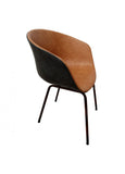 Silla Stella Doble Vista Café Claro Frente y Respaldo Negro (Pata Antique) | Stella Light Brown and Black Chair (Antique Leg)