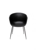 Silla Stella con Tapiz en Vinipiel Color Negro (Pata de Metal Negra) | Stella Black Chair (Black Metal Leg)
