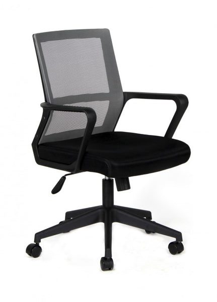 Silla de Oficina Cartagena Negra Respaldo Gris | Cartagena Black Office Chair with Gray Backrest