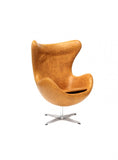 Sillón Egg en Piel Café | Brown Leather Armchair Egg