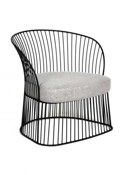 Sillón Viena Individual Negro con Cojín Beige | Black Viena Single Armchair