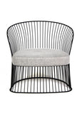 Sillón Viena Individual Negro con Cojín Beige | Black Viena Single Armchair