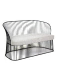 Sillón Viena Love Seat Negro con Cojín Beige | Black Viena Love Seat