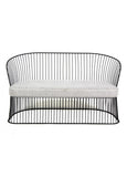 Sillón Viena Love Seat Negro con Cojín Beige | Black Viena Love Seat