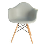 Silla Berlín Pata de Madera con Descansabrazos Gris | Gray Berlin Chair with Wood Legs and Armrests